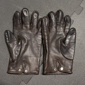 Coach Brown Leather Gloves Men's